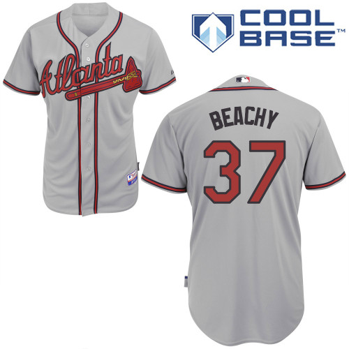 Brandon Beachy #37 MLB Jersey-Atlanta Braves Men's Authentic Road Gray Cool Base Baseball Jersey